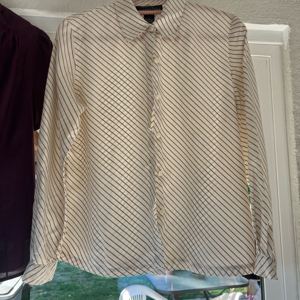 August Silk Women’s blouse button down size small